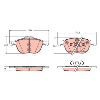 Stabdžių trinkelių rinkinys, diskinis stabdys TRW GDB2348