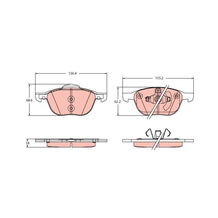 Stabdžių trinkelių rinkinys, diskinis stabdys TRW GDB2348