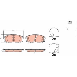 Stabdžių trinkelių rinkinys, diskinis stabdys TRW GDB2492