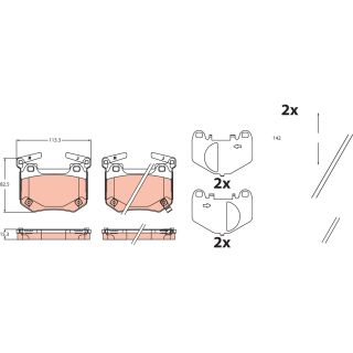 Stabdžių trinkelių rinkinys, diskinis stabdys TRW GDB2520