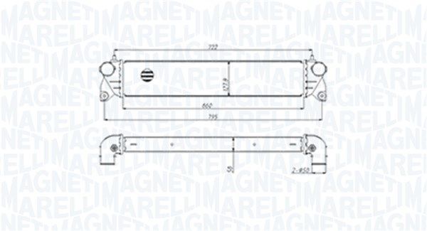Tarpinis suslėgto oro aušintuvas, kompresorius MAGNETI MARELLI 351319205300