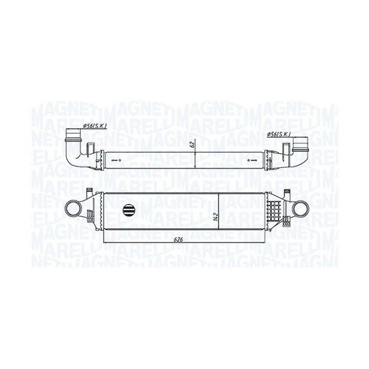 Tarpinis suslėgto oro aušintuvas, kompresorius MAGNETI MARELLI 351319205400