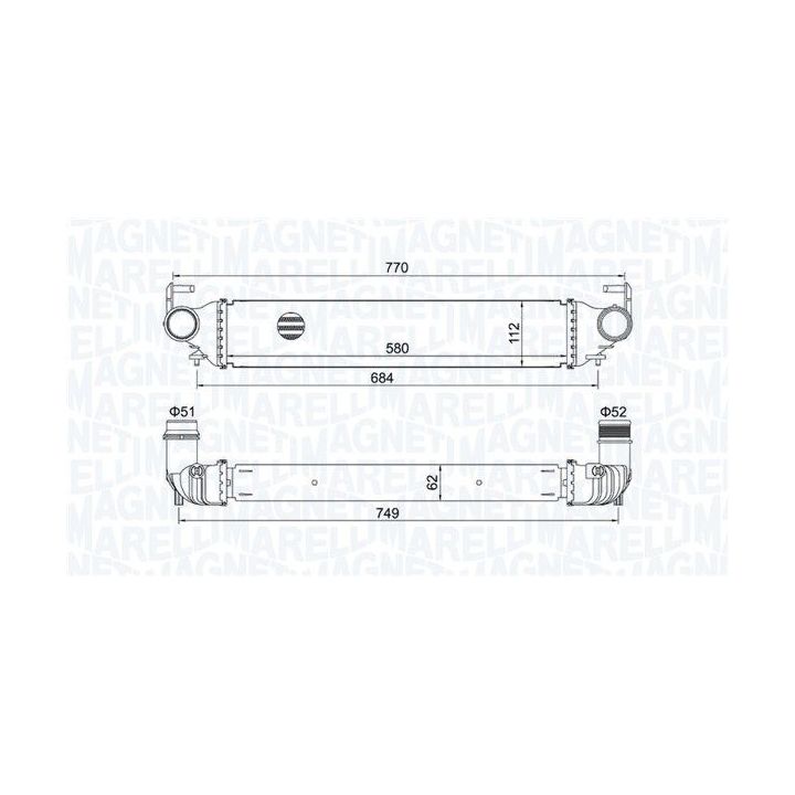 Tarpinis suslėgto oro aušintuvas, kompresorius MAGNETI MARELLI 351319205620