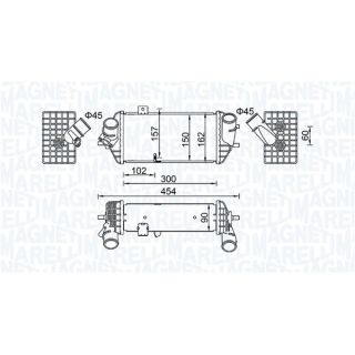 Tarpinis suslėgto oro aušintuvas, kompresorius MAGNETI MARELLI 351319205690