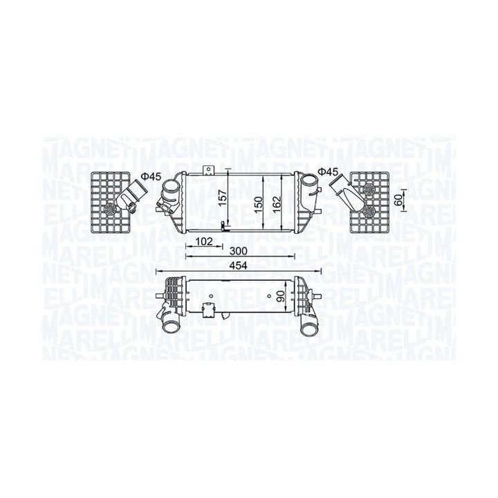 Tarpinis suslėgto oro aušintuvas, kompresorius MAGNETI MARELLI 351319205690