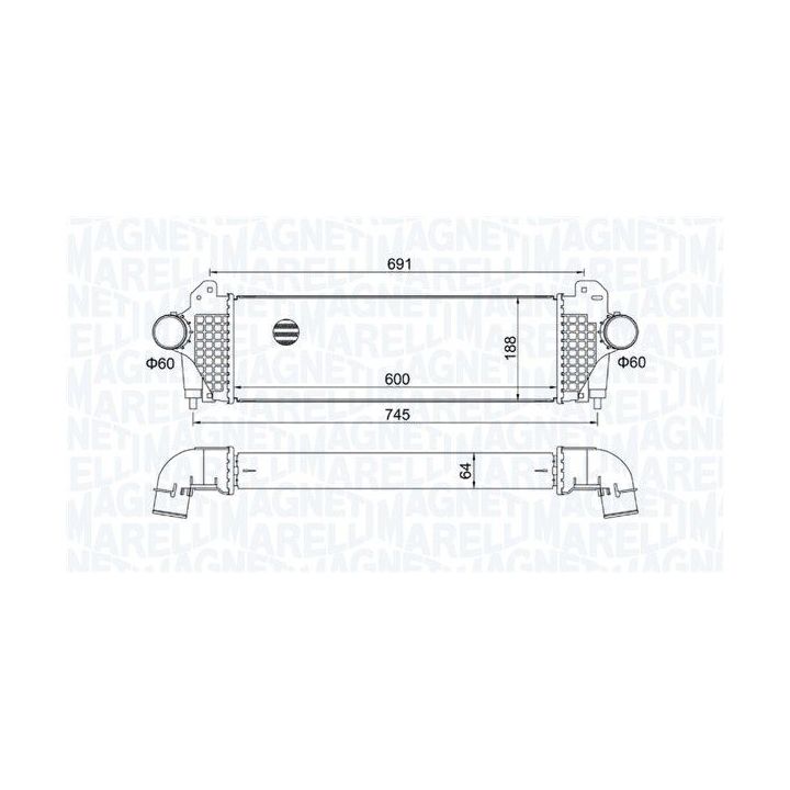 Tarpinis suslėgto oro aušintuvas, kompresorius MAGNETI MARELLI 351319205740