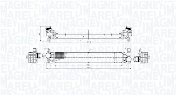 Tarpinis suslėgto oro aušintuvas, kompresorius MAGNETI MARELLI 351319206220