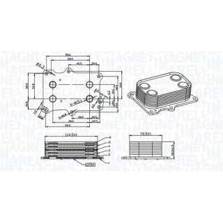 Alyvos aušintuvas, variklio alyva MAGNETI MARELLI 350300004300