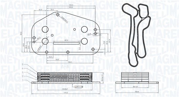 Alyvos aušintuvas, variklio alyva MAGNETI MARELLI 350300004500