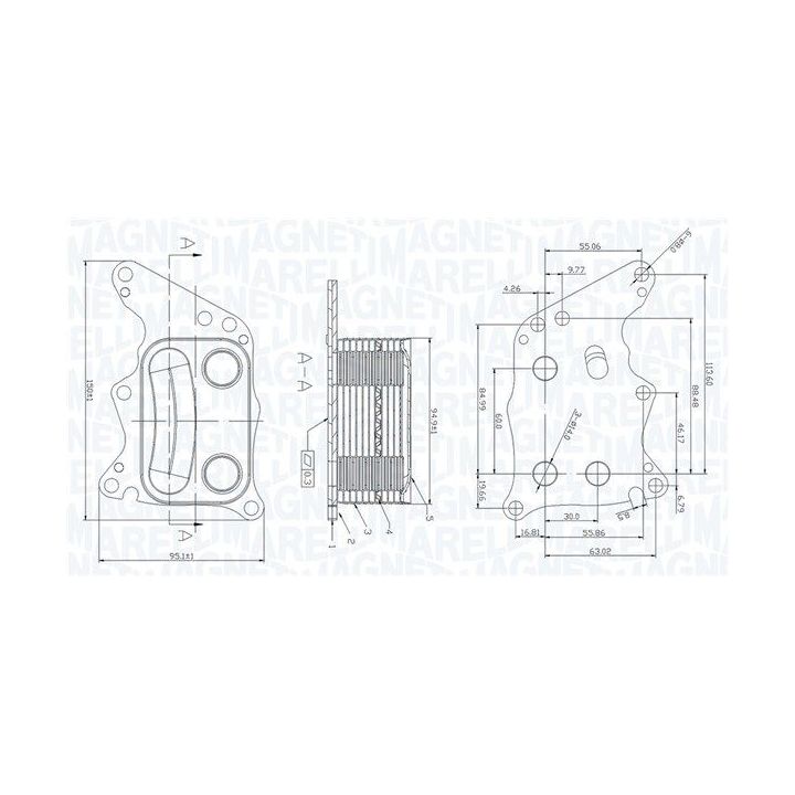 Alyvos aušintuvas, variklio alyva MAGNETI MARELLI 350300005200