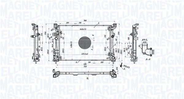 Radiatorius, variklio aušinimas MAGNETI MARELLI 350213220500