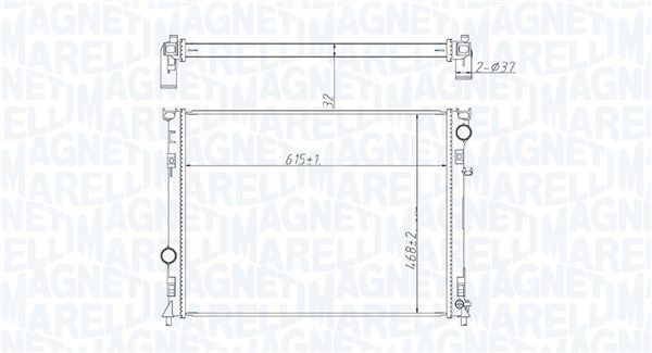 Radiatorius, variklio aušinimas MAGNETI MARELLI 350213221400