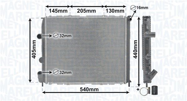 Radiatorius, variklio aušinimas MAGNETI MARELLI 350213989000