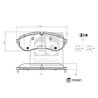 Stabdžių trinkelių rinkinys, diskinis stabdys FEBI BILSTEIN 193461