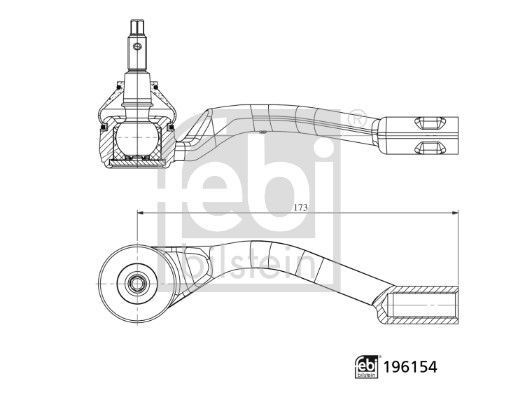 Skersinės vairo trauklės galas FEBI BILSTEIN 196154