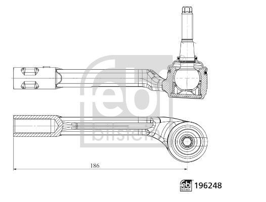 Skersinės vairo trauklės galas FEBI BILSTEIN 196248