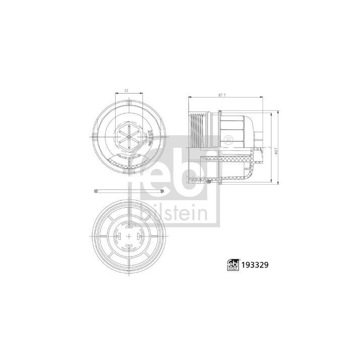 Dangtis, alyvos filtro korpusas FEBI BILSTEIN 193329