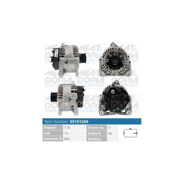 Kintamosios srovės generatorius MEAT & DORIA 55151269