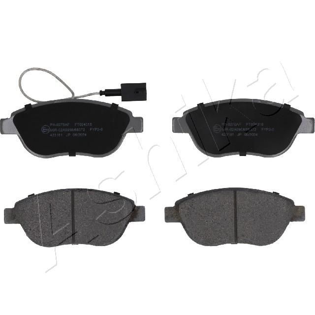 Stabdžių trinkelių rinkinys, diskinis stabdys ASHIKA 50-00-0278