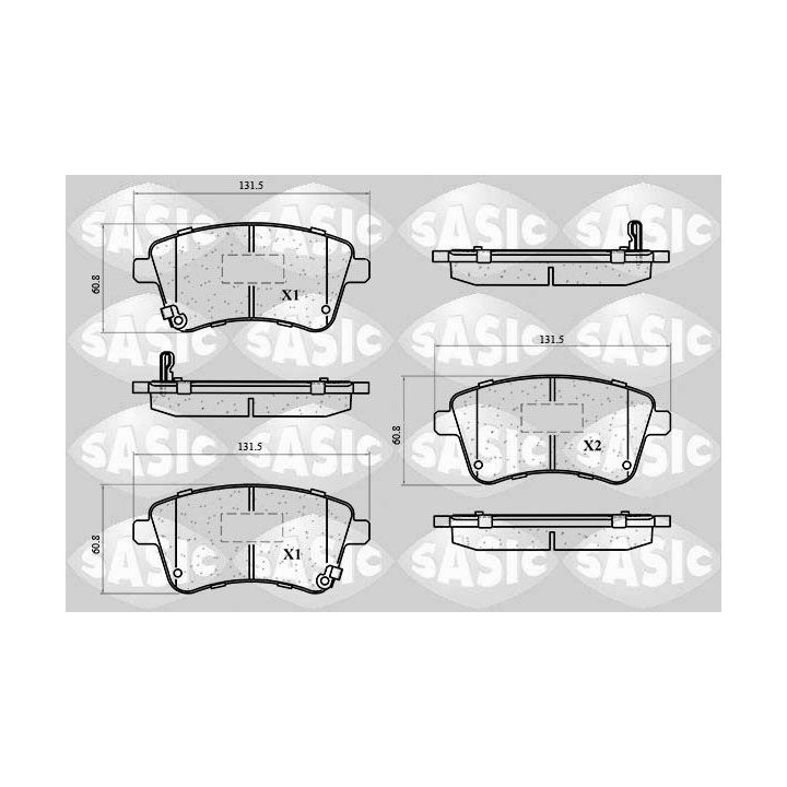 Stabdžių trinkelių rinkinys, diskinis stabdys SASIC 6210148