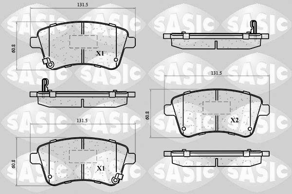 Stabdžių trinkelių rinkinys, diskinis stabdys SASIC 6210148