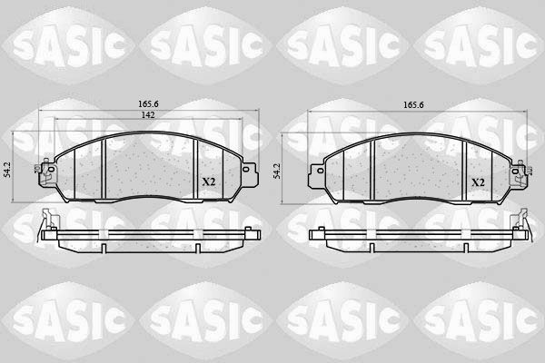 Stabdžių trinkelių rinkinys, diskinis stabdys SASIC 6210153