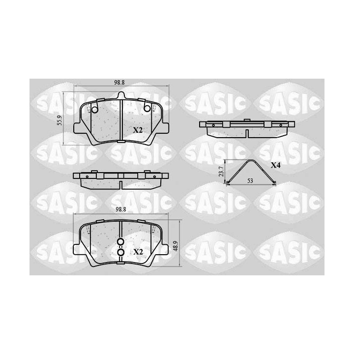 Stabdžių trinkelių rinkinys, diskinis stabdys SASIC 6210159