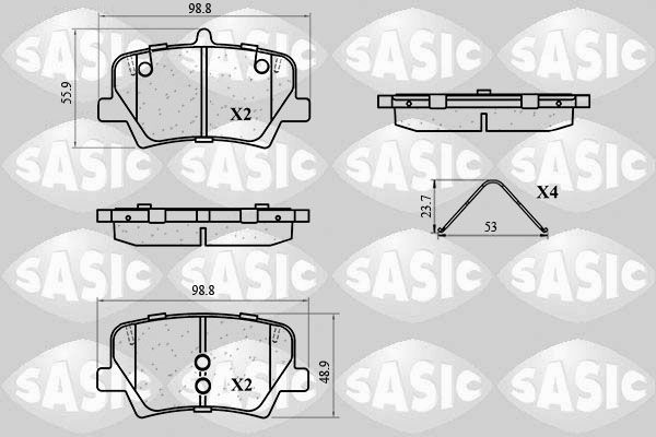 Stabdžių trinkelių rinkinys, diskinis stabdys SASIC 6210159