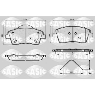 Stabdžių trinkelių rinkinys, diskinis stabdys SASIC 6210160