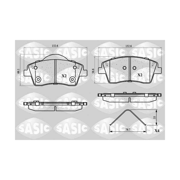 Stabdžių trinkelių rinkinys, diskinis stabdys SASIC 6210160