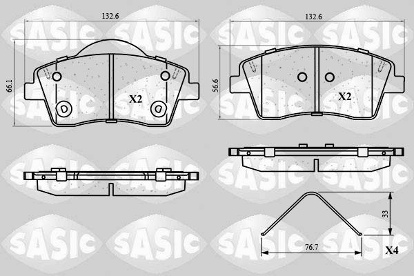Stabdžių trinkelių rinkinys, diskinis stabdys SASIC 6210160