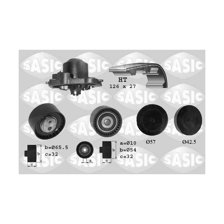 Vandens siurblio ir paskirstymo diržo komplektas SASIC 3900045