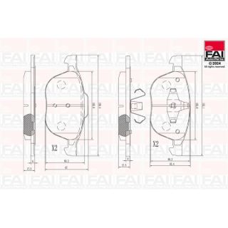 Stabdžių trinkelių rinkinys, diskinis stabdys FAI AutoParts BP103