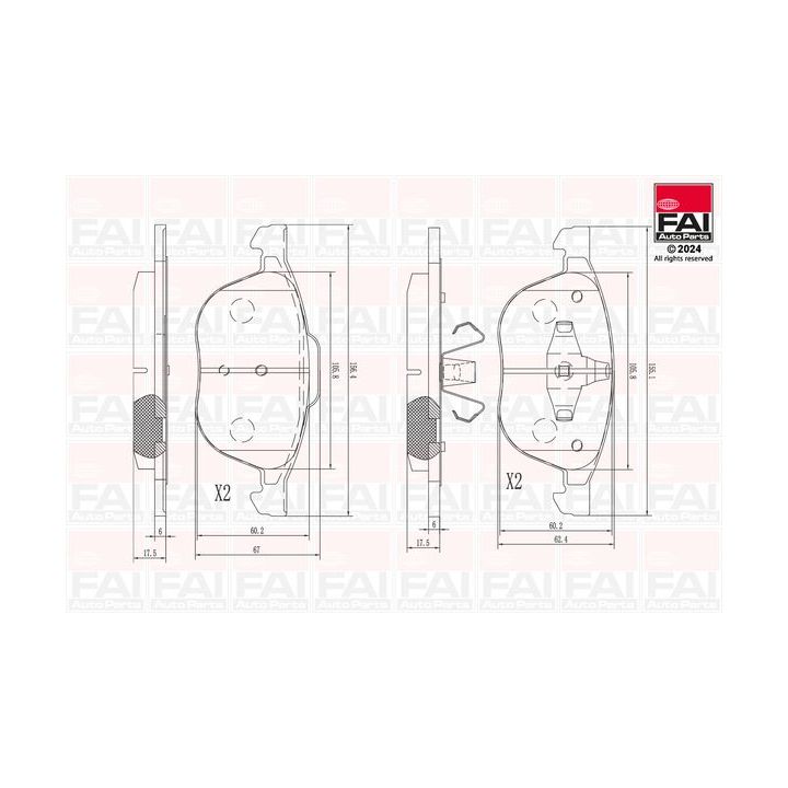 Stabdžių trinkelių rinkinys, diskinis stabdys FAI AutoParts BP103