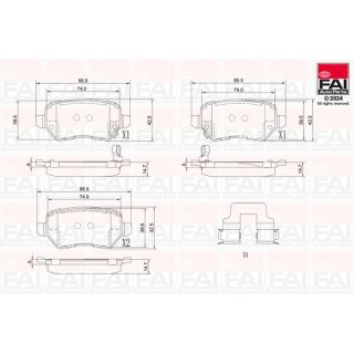 Stabdžių trinkelių rinkinys, diskinis stabdys FAI AutoParts BP108