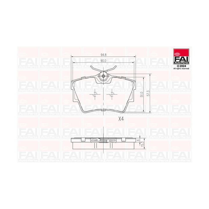 Stabdžių trinkelių rinkinys, diskinis stabdys FAI AutoParts BP118