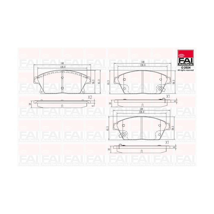Stabdžių trinkelių rinkinys, diskinis stabdys FAI AutoParts BP122