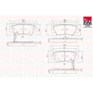 Stabdžių trinkelių rinkinys, diskinis stabdys FAI AutoParts BP132