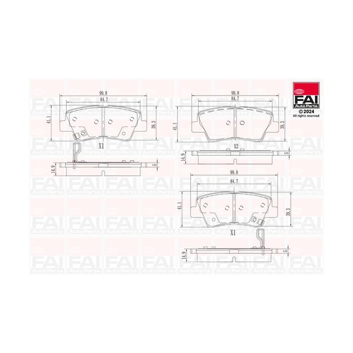 Stabdžių trinkelių rinkinys, diskinis stabdys FAI AutoParts BP132