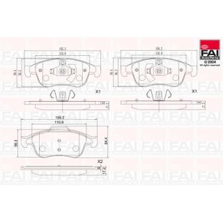 Stabdžių trinkelių rinkinys, diskinis stabdys FAI AutoParts BP139