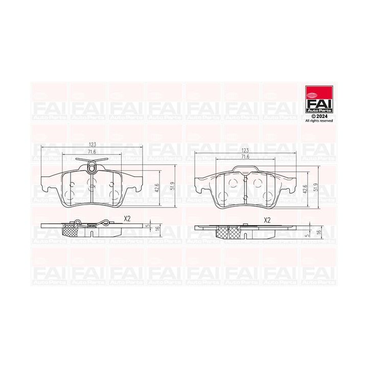 Stabdžių trinkelių rinkinys, diskinis stabdys FAI AutoParts BP158