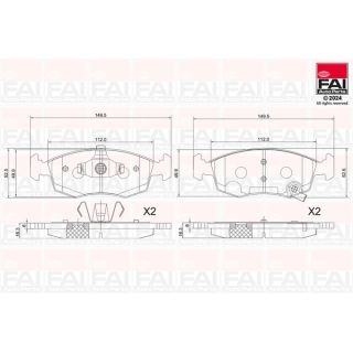 Stabdžių trinkelių rinkinys, diskinis stabdys FAI AutoParts BP159