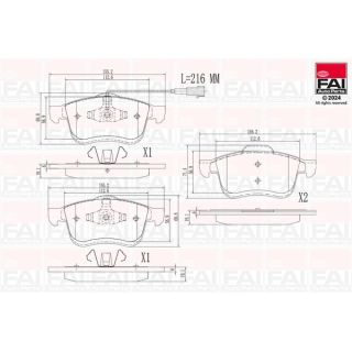 Stabdžių trinkelių rinkinys, diskinis stabdys FAI AutoParts BP169