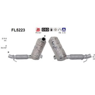 Suodžių / kietųjų dalelių filtras, išmetimo sistema AS FL5223