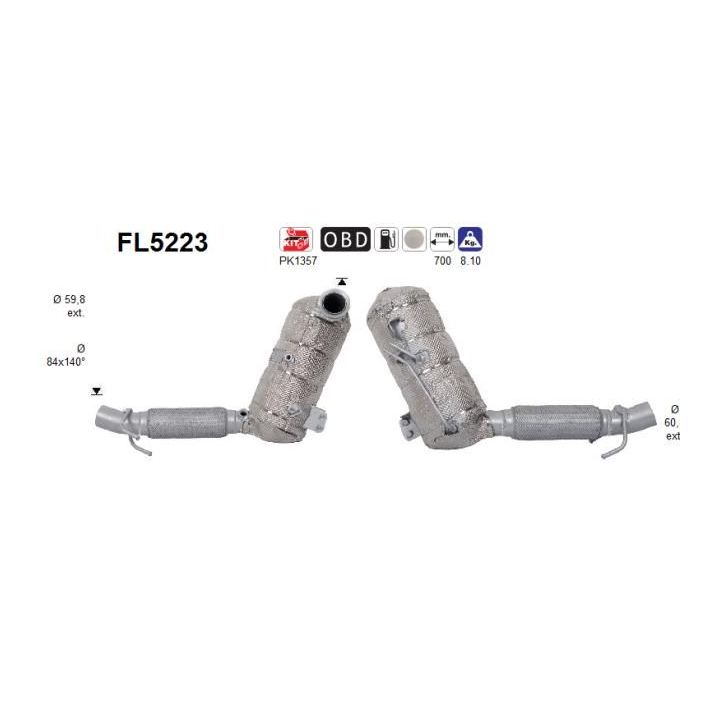 Suodžių / kietųjų dalelių filtras, išmetimo sistema AS FL5223