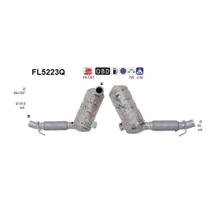 Suodžių / kietųjų dalelių filtras, išmetimo sistema AS FL5223Q