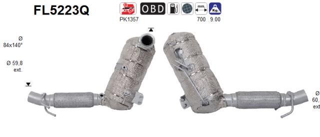 Suodžių / kietųjų dalelių filtras, išmetimo sistema AS FL5223Q