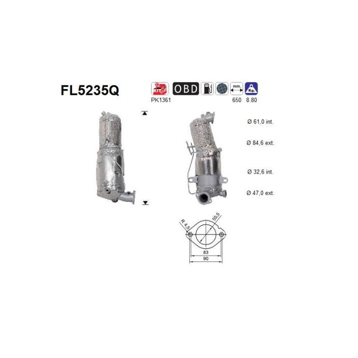 Montavimo komplektas, suodžių filtras AS FL5235Q