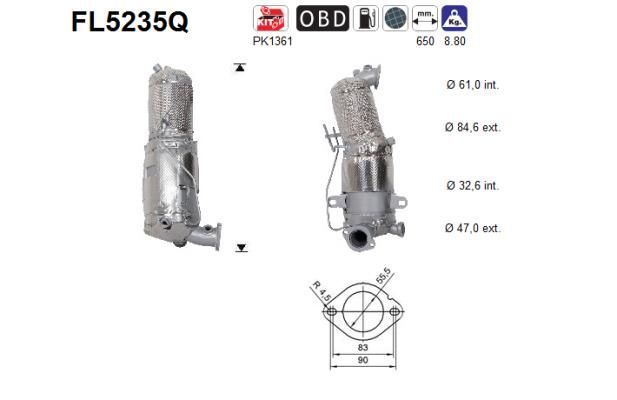 Montavimo komplektas, suodžių filtras AS FL5235Q