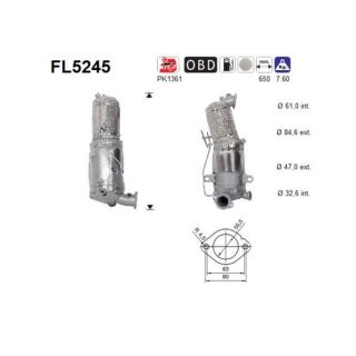 Suodžių / kietųjų dalelių filtras, išmetimo sistema AS FL5245